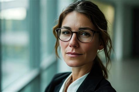 Premium Photo A Business Woman Wearing Glasses