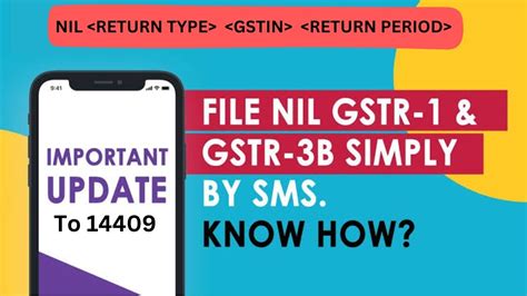 How To File GST Nil Return By SMS GST Nil Return GSTR 1 3B Process By