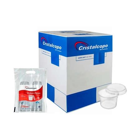 Caixa Kit Pote E Tampa Redondo Transparente Cristalcopo Ml Und