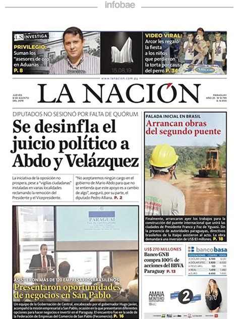 La Nacion Paraguay 08 De Agosto De 2019 Infobae