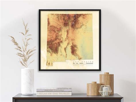 Elevation Map of New Mexico, Topographic Wall Art – GeoJango Maps