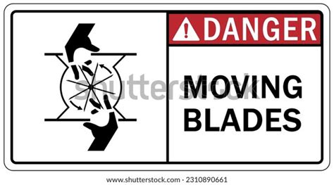 Rotating Blade Hazard Sign Labels Stock Vector Royalty Free