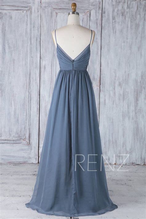 Bridesmaid Dress Dark Steel Blue Chiffon Dresswedding Wedding Dress