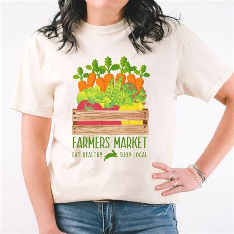 Farmers Market T Shirt Eat Healthy Support Local Farmers Comfort Colors Tshirt Vegan Tee