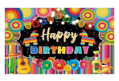 Mexican Happy Birthday Backdrop Mexican Themed Fiesta Birthday Party