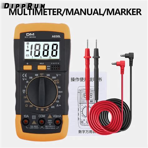 DIPPRUN A830L Digital Multimeter 2000 Counts Voltage Tester Volt Ohm