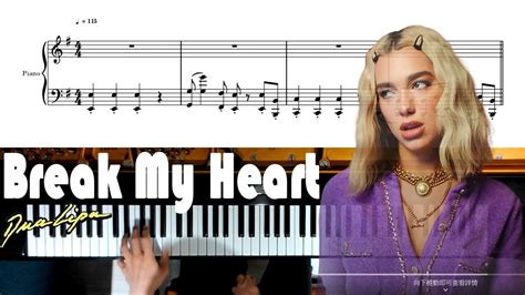 【break My Heart】by Dua Lipa Piano Cover With Sheet Youtube