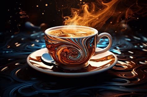 Premium Ai Image A Cup Of Coffee Art Background