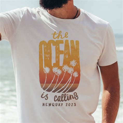 Personalised The Ocean Is Calling Mens Holiday T Shirt By Thats Nice That