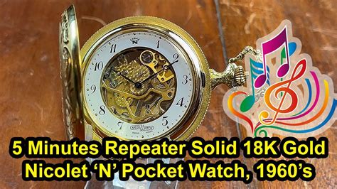 Vintage Nicolet N Pocket Watch K Gold Minute Repeater