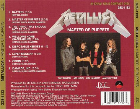 METALLICA Master Of Puppets 1986 HandwrittenMag