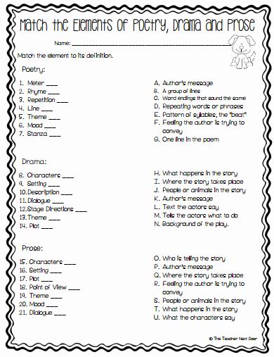 50 Elements Of Drama Worksheet