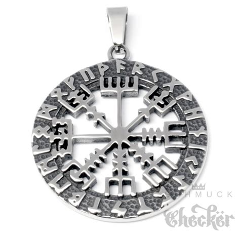 Vegvisir Wikinger Kompass Anh Nger Aus Edelstahl Schutz Runen Herren