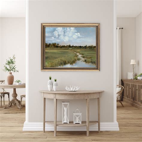 Marsh Painting Print Landscape Oil Painting Print River Painting