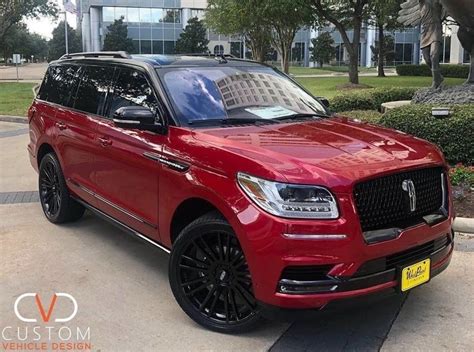 Red Two Tone Lincoln Navigator With 24” Kruger Wheels⠀ 2021 2020 Lincoln Navigator⠀ Linco