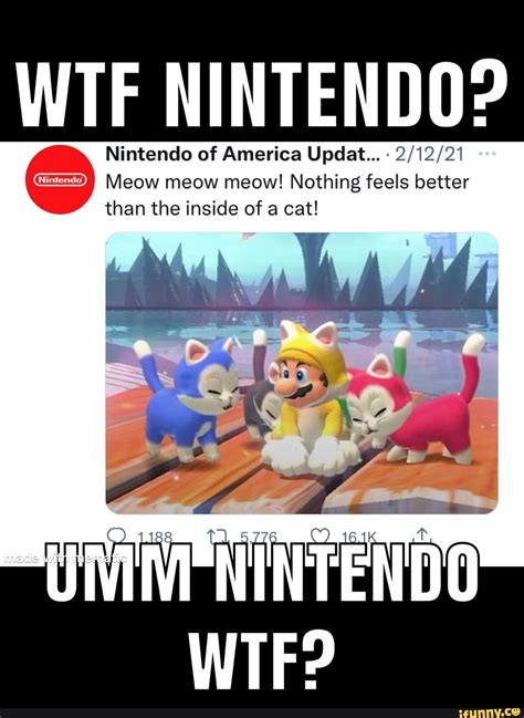 WTF NINTENDO Nintendo Of America Up Meow Meow Meow Nothing Feels