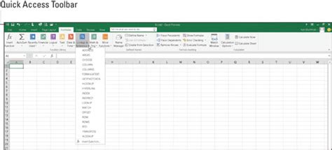 The Formulas Ribbon In Excel 2016 Dummies