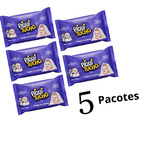 Kit 5 Pacotes Lenço Toalha Umedecida Piquitucho Pratic 240 Unidades