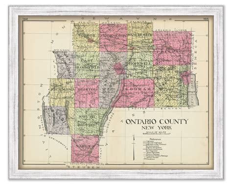 Ontario County New York 1912 Map Replica Or Genuine Original