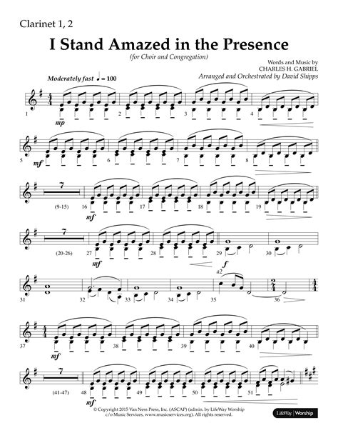 I Stand Amazed In The Presence Choral Anthem Satb Clarinet Sheet