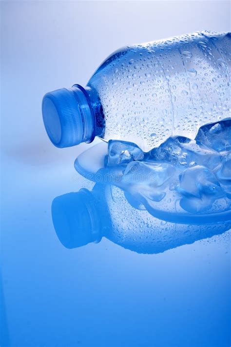 Bottle Of Cold Water On Ice Royalty Free Stock Photography Image