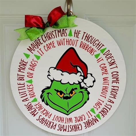 Grinch Door Hanger Etsy