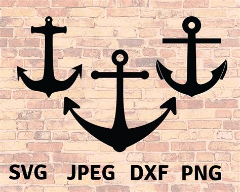 Anchors SVG Set Of Anchors Cut File Cricut 3 Anchors Clipart