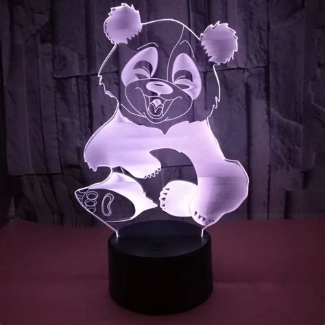 Creative Gift 3D LED Panda Night Light 7 Color Changeable USB Battery