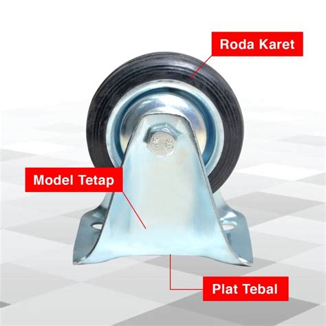 Roda Trolley 6 Inch Xander Roda Troli Gerobak Etalase Roda Karet