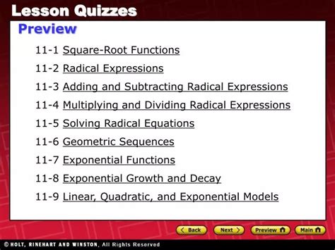 PPT - 11-1 Square-Root Functions 11-2 Radical Expressions PowerPoint ...