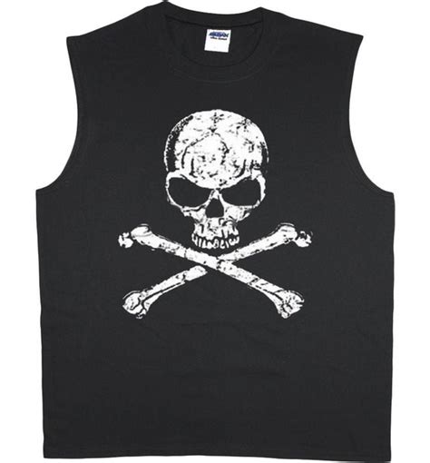 Skull And Crossbones Mens Sleeveless Shirt Muscle Tee Etsy