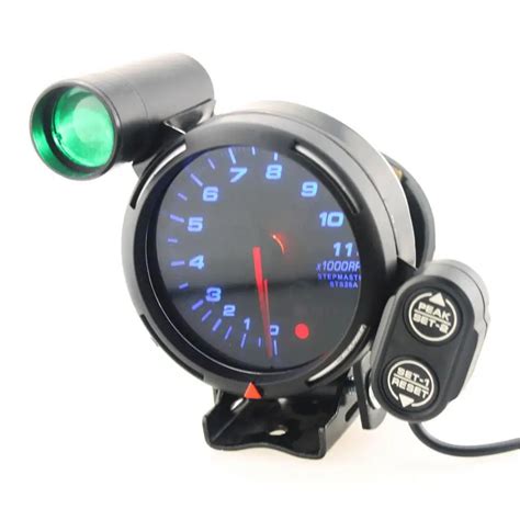 Car Tachometer Gauge Kit 11000 RPM Blue LED with Shift Light Universal ...