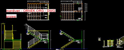 Proje Sitesi Merdiven Autocad Projesi