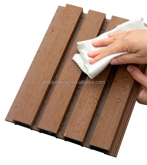 Waterproof Wpc Wall Panel Slatted Composite Cladding Board Buy Wpc