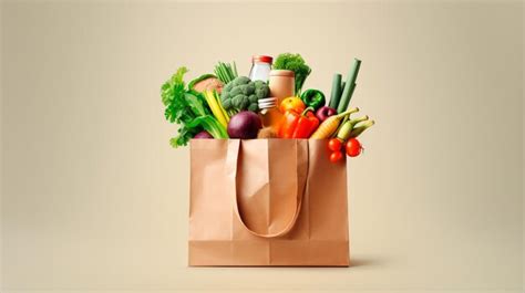 Una Bolsa De Supermercado Llena De Verduras Y Frutas Foto Premium