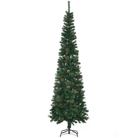 Homcom 7 5 Foot Pencil Artificial Christmas Tree Slim Pine Desertcart