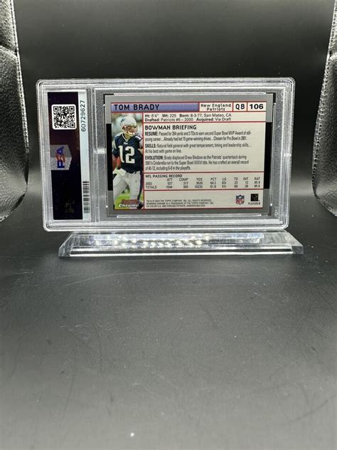 2004 BOWMAN CHROME TOM BRADY 106 PSA 9 MINT PATRIOTS EBay