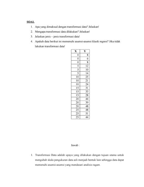 Laporan 7 SOAL Apa Yang Dimaksud Dengan Transformasi Data Jelaskan