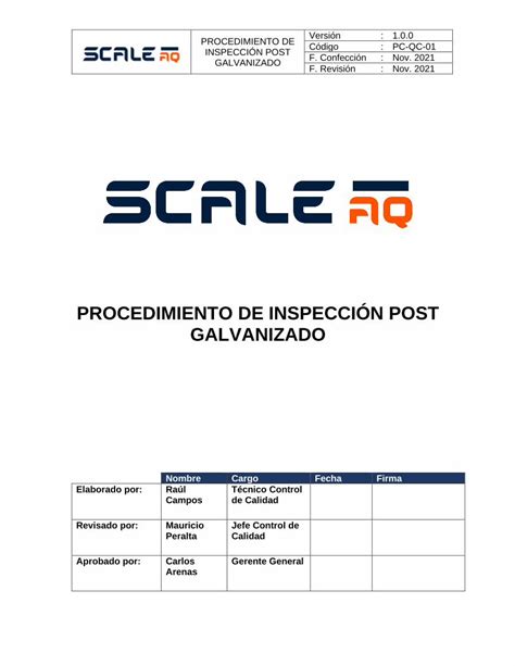 PDF PROCEDIMIENTO DE INSPECCIÓN POST GALVANIZADO DOKUMEN TIPS