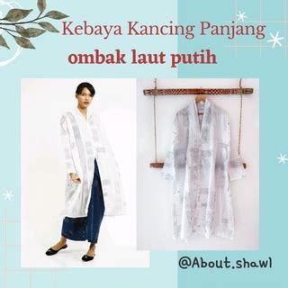 Jual Kebaya Kancing Panjang Ombak Laut Putih Sejauh Mata Memandang