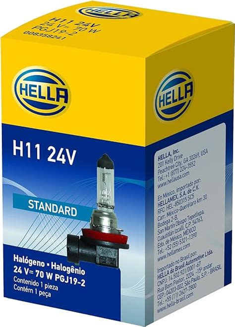 Hella H V Standard Halogen Bulb W Amazon Co Uk Automotive