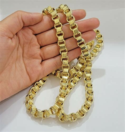 Real 10k Gold Byzantine Chain Necklace 8mm 22 24 26 28 30 10kt Ye