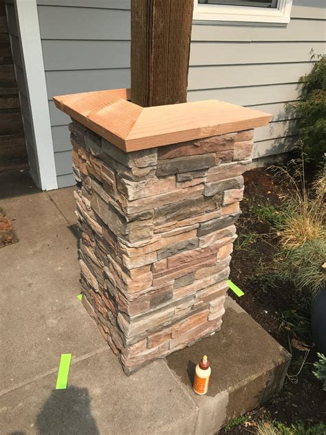 Diy stacked stone – front porch update – Artofit