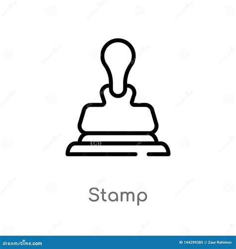 Outline Stamp For Passports Vector Icon Isolated Black Simple Line