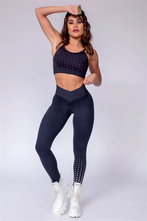 Hipkini Legging Aesthetic Fitness Preta Bolinhas 3339267 Hipkini