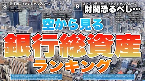 【巨額の資産】空から見る日本の銀行｜総資産ランキングtop19 Youtube