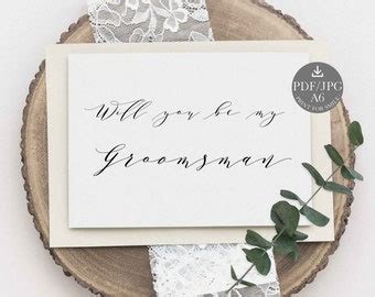 X Minimalist Groomsman Proposal Card Will You Be My Groomsman Bridal