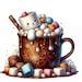 Cute Marshmallow Melting Snowman Overflowing Hot Cocoa Cozy Winter Snowman Snowmen Winter