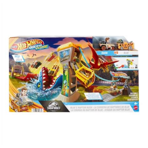 Mattel Hot Wheels Jurassic World Racer Verse Blue S Raptor Rush Set Unit Kroger