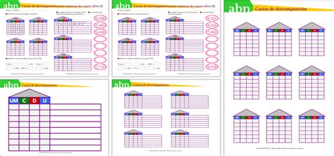 Método Abn Casitas De Descomposición Para Números De Cuatro Cifras